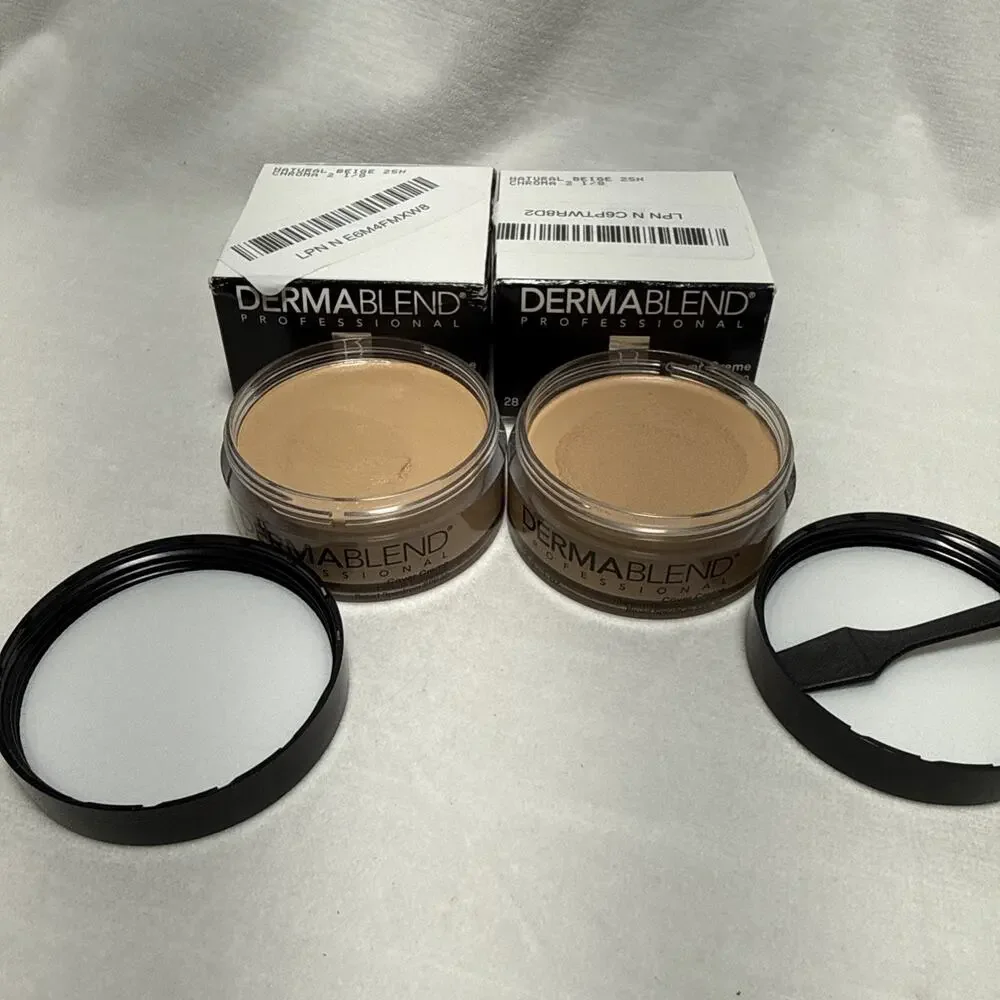 2 X Dermablend Cover Creme SPF 30 Natural Beige (Chroma 2 1/8) - 25N Tested READ